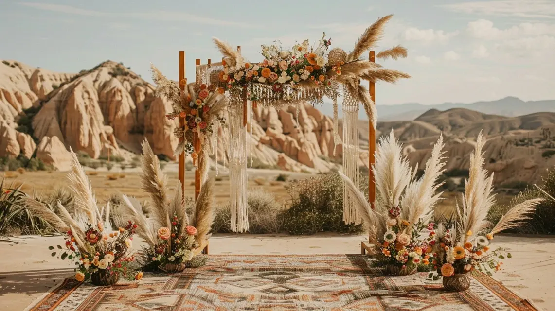 Boho Wedding Ideas Using a Rattan Arch Backdrop Stand - Wedding Arch Backdrop Stands | Laravel