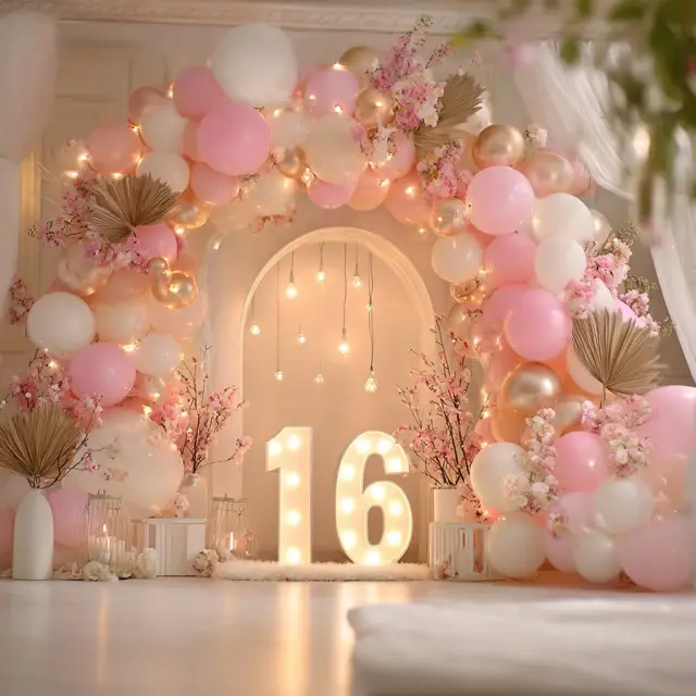 Sweet Sixteen Celebrations with an Arch Backdrop Stand - Party and Event Backdrop Stands | Laravel