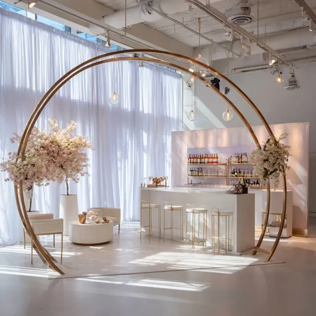 Cocktail Parties Styled with a Sleek Arch Backdrop Stand - Party and Event Backdrop Stands | Laravel