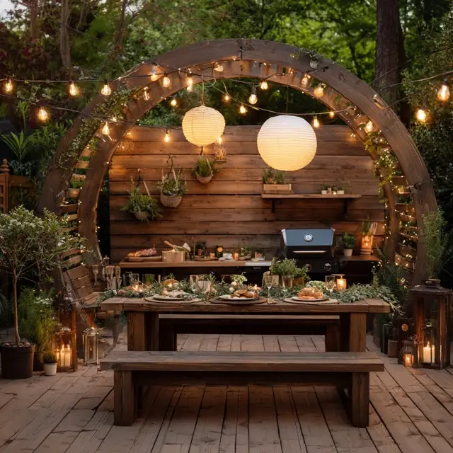 Outdoor Barbecues with a Casual Arch Backdrop Stand - Party and Event Backdrop Stands | Laravel