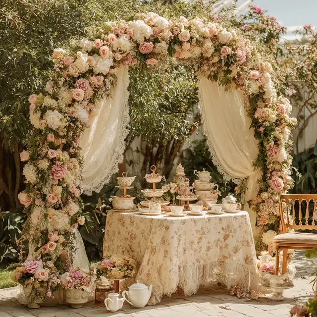 Tea Party Looks with a Delicate Arch Backdrop Stand - Party and Event Backdrop Stands | Laravel