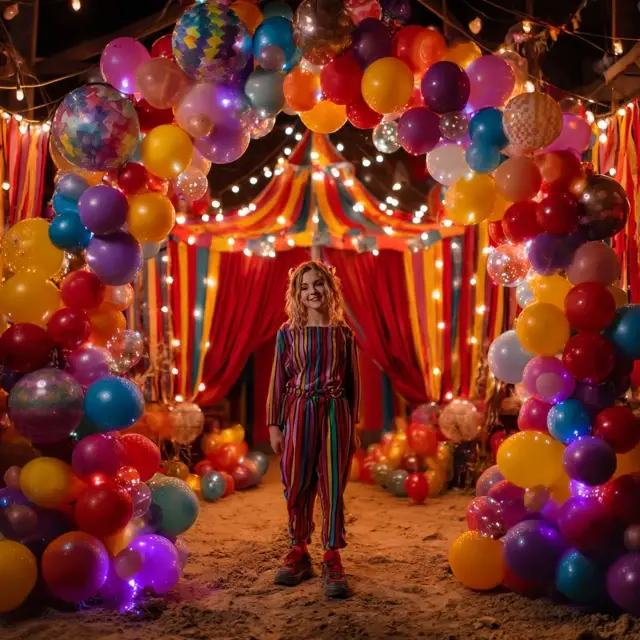 Carnival Parties Featuring a Bright Arch Backdrop Stand - Party and Event Backdrop Stands | Laravel