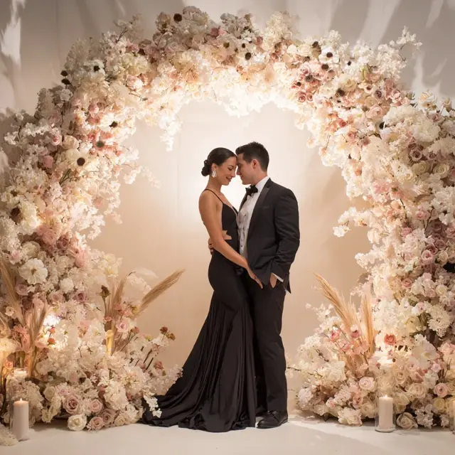 Engagement Photo Booths with a Curved Arch Backdrop Stand - Photo Booth and Photography Backdrops | Laravel