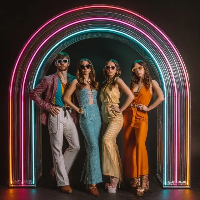 Retro Photo Booth Looks with a Chrome Arch Backdrop Stand - Photo Booth and Photography Backdrops | Laravel