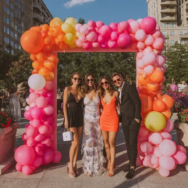 Balloon Garlands Framing an Arch Backdrop Stand Booth - Photo Booth and Photography Backdrops | Laravel