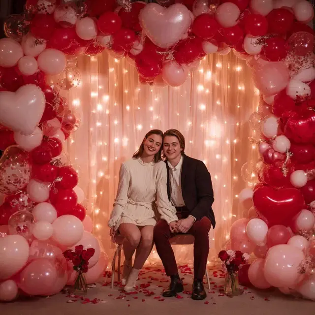 Valentine’s Day Booth with a Heart Arch Backdrop Stand - Photo Booth and Photography Backdrops | Laravel