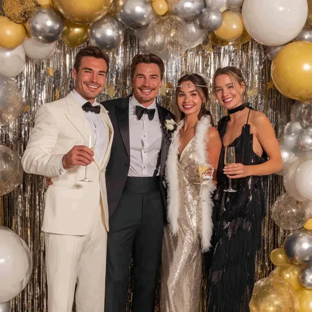 New Year’s Eve Booth with a Sparkling Arch Backdrop Stand - Photo Booth and Photography Backdrops | Laravel