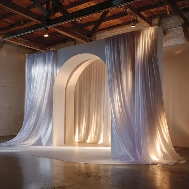 Sheer Panels Behind an Arch Backdrop Stand Portrait Set - Photo Booth and Photography Backdrops | Laravel