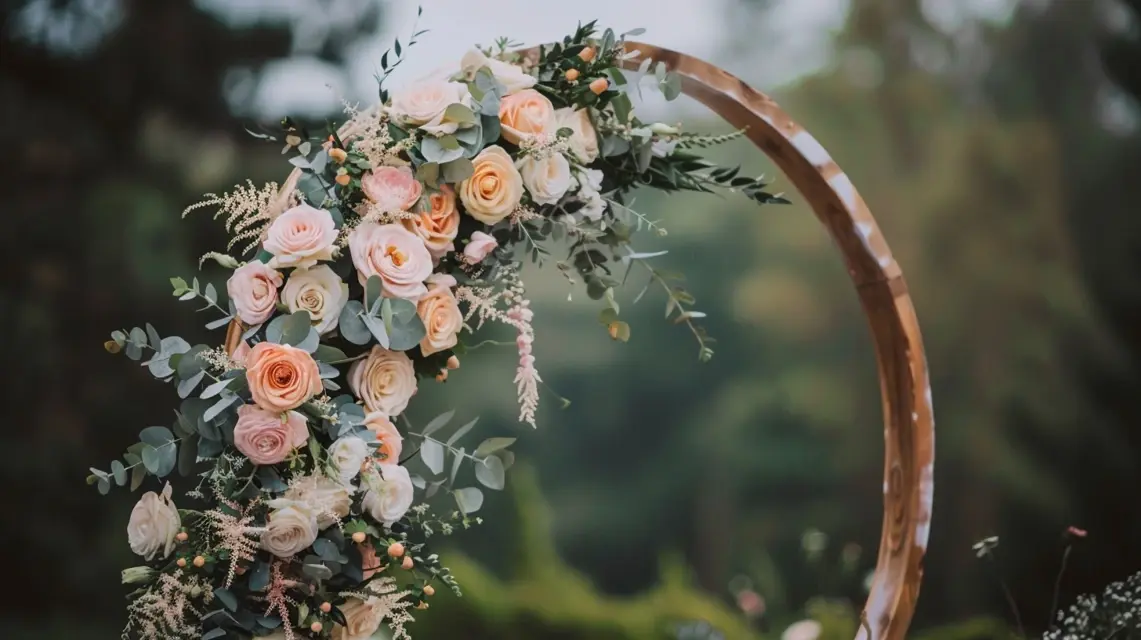 DIY Floral Hoop Around an Arch Backdrop Stand - DIY Arch Backdrop Projects | Laravel