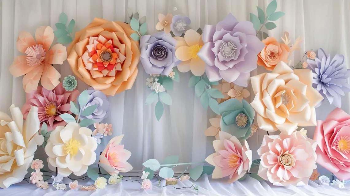 DIY Paper Flower Wall with an Arch Backdrop Stand - DIY Arch Backdrop Projects | Laravel