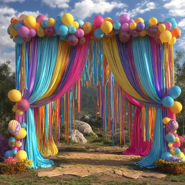 Festival Vibes with a Colorful Arch Backdrop Stand - Outdoor Arch Backdrop Stands | Laravel
