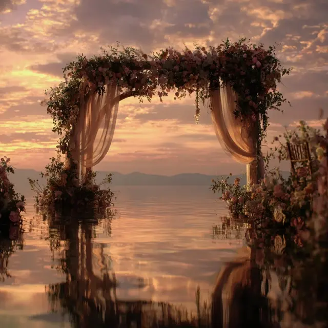 Lakeside Weddings with a Unique Arch Backdrop Stand - Outdoor Arch Backdrop Stands | Laravel