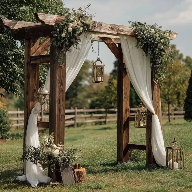 Farmhouse Charm with a Wooden Arch Backdrop Stand - Outdoor Arch Backdrop Stands | Laravel