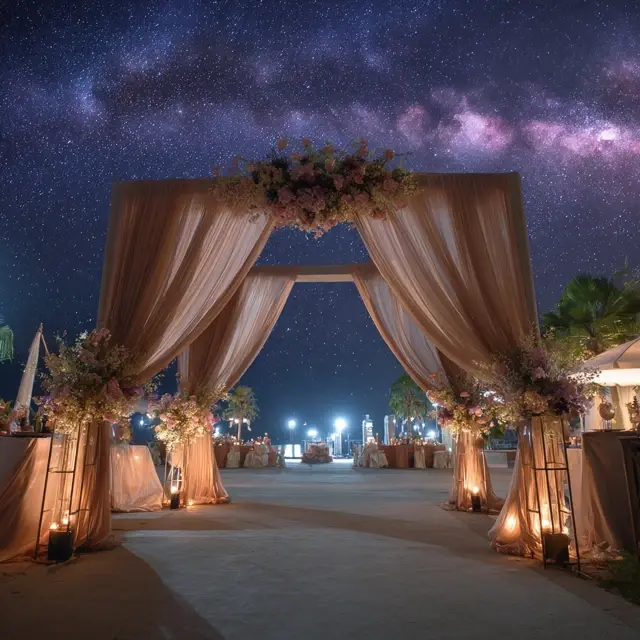 Outdoor Gala Nights Framed by an Arch Backdrop Stand - Outdoor Arch Backdrop Stands | Laravel