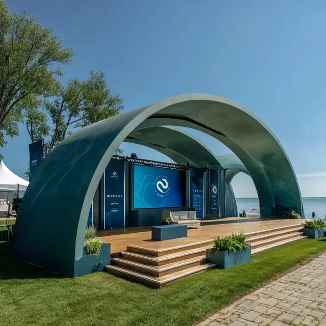 Outdoor Corporate Events with a Branded Arch Backdrop Stand - Outdoor Arch Backdrop Stands | Laravel