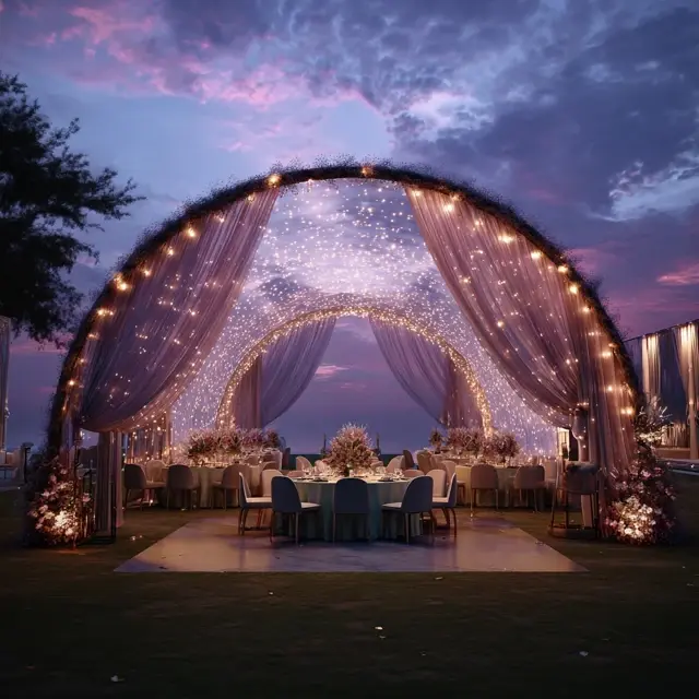 Outdoor Receptions with a Glowing Arch Backdrop Stand - Outdoor Arch Backdrop Stands | Laravel