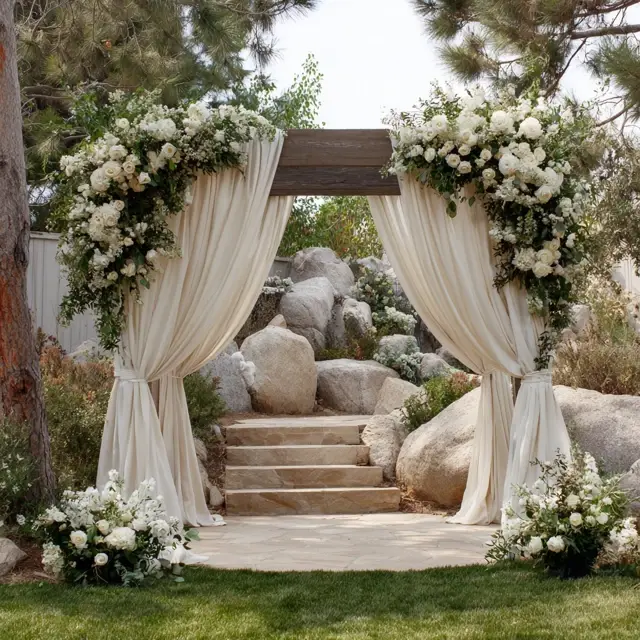 Outdoor Memorial Services with a Simple Arch Backdrop Stand - Outdoor Arch Backdrop Stands | Laravel