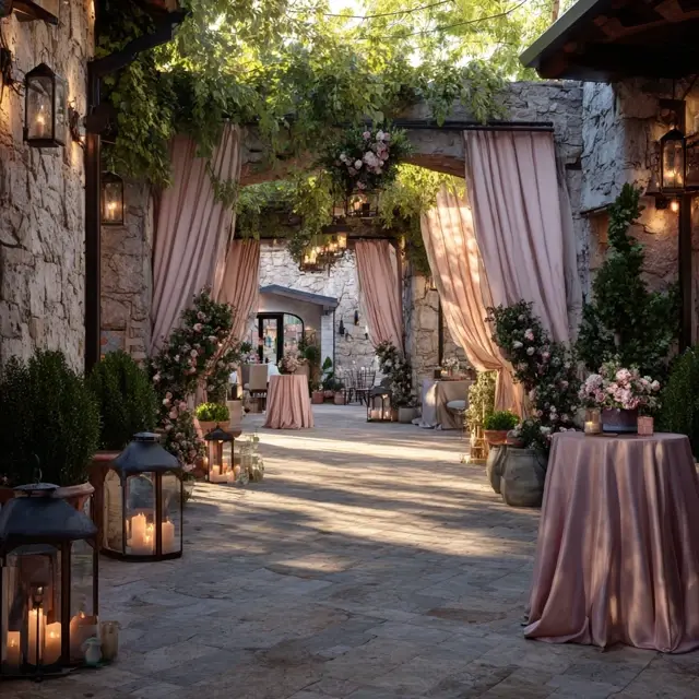 Courtyard Events Enhanced with an Arch Backdrop Stand - Outdoor Arch Backdrop Stands | Laravel