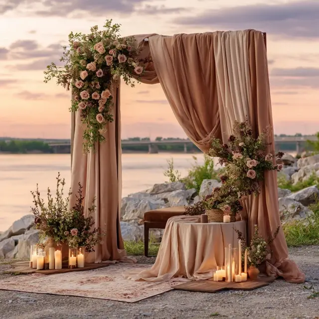 Outdoor Anniversary Photos with an Arch Backdrop Stand - Outdoor Arch Backdrop Stands | Laravel