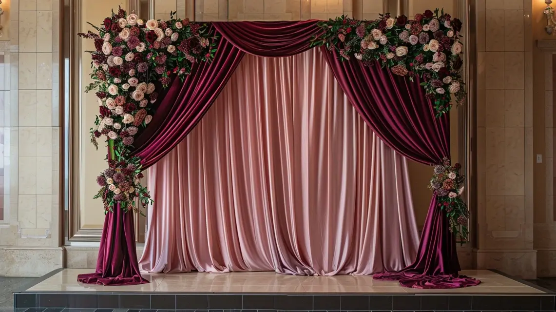 Arch Backdrop Stand Ideas with Velvet and Satin Details - Luxury and Premium Arch Backdrops | Laravel