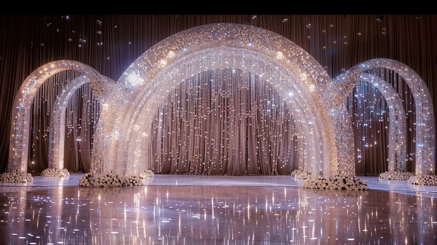 Arch Backdrop Stand Options with Swarovski Detailing - Luxury and Premium Arch Backdrops | Laravel