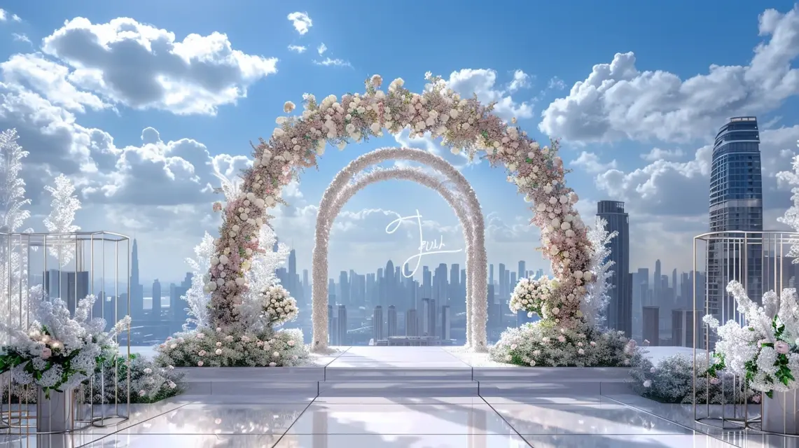 Luxury Arch Backdrop Stand for Rooftop Wedding Settings - Luxury and Premium Arch Backdrops | Laravel