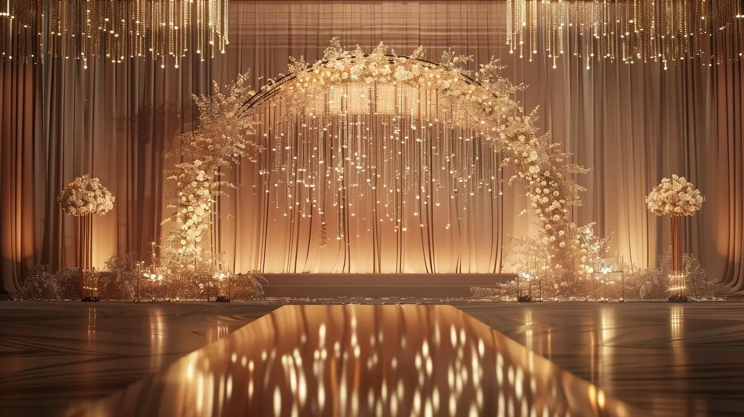 Luxury Arch Backdrop Stand with Hanging Chandelier Decor - Luxury and Premium Arch Backdrops | Laravel